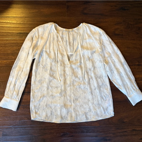 Vince Shirred Band Collar Blouse size XS - Picture 2 of 8